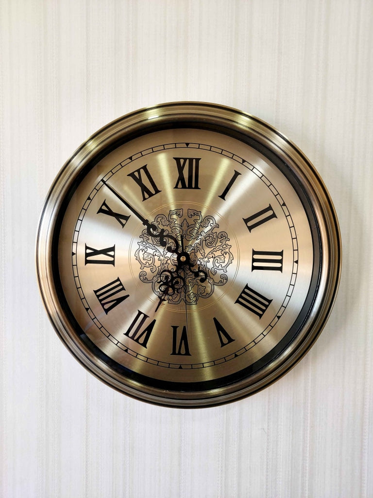 FunkyDecors Golden Elegant Design Wall Clock Watch Decor For Home Office And Gifts 42 Cm Tall