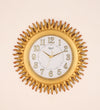 Funkytradition Golden Sun Shaped Wall Clock Watch Decor For Home Office And Gifts 60 Cm Tall Design