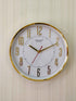FunkyDecors Golden White Minimal Wall Clock Watch Decor For Home Office And Gifts Clocks