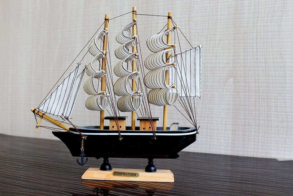 FunkyDecors Handmade Pirates Of Caribbean Ship Detailed Wooden Model Nautical Home Decor 30 Cm