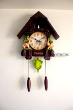 Load image into Gallery viewer, Funkytradition Hanging Cuckoo Wall Clock For Home Office Decor And Gifts Brown 70 Cm Tall-
