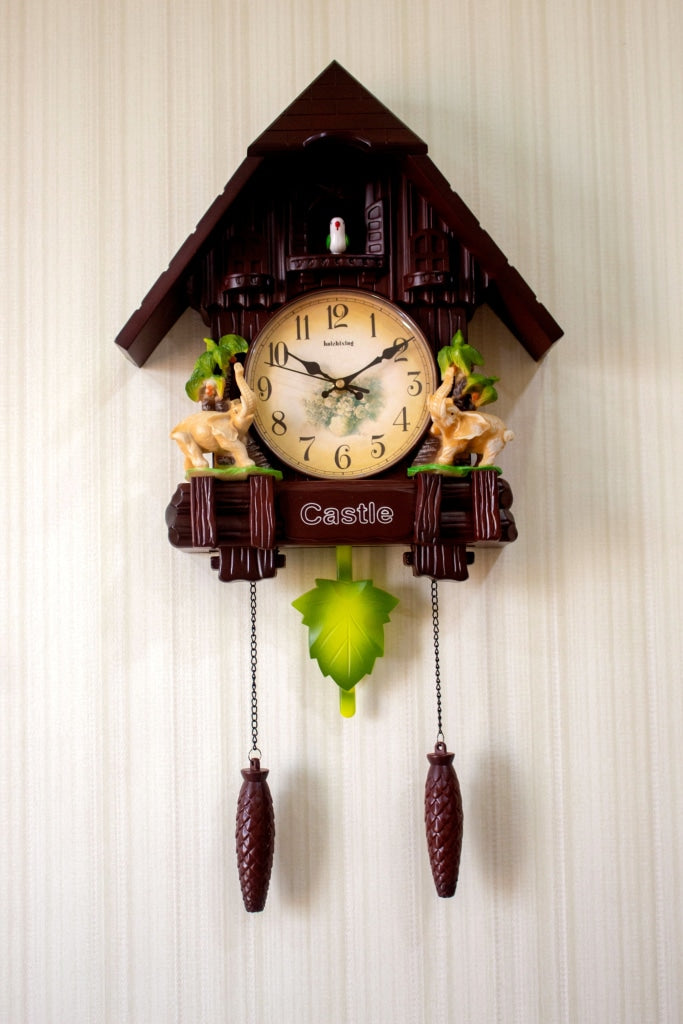 FunkyDecors Hanging Cuckoo Wall Clock For Home Office Decor And Gifts Brown 70 Cm Tall-