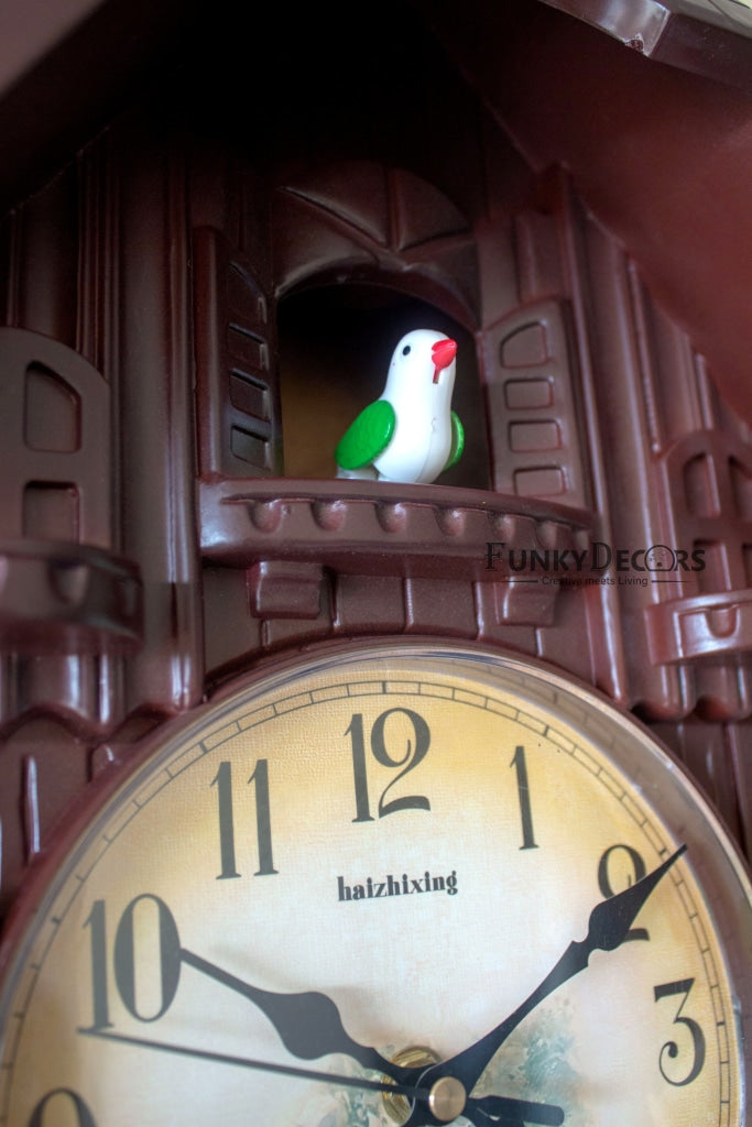 FunkyDecors Hanging Cuckoo Wall Clock For Home Office Decor And Gifts Brown 70 Cm Tall-