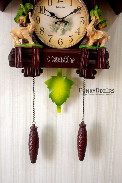 Funkytradition Hanging Cuckoo Wall Clock For Home Office Decor And Gifts Brown 70 Cm Tall-