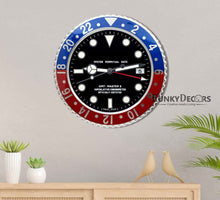 Load image into Gallery viewer, Funkytradition Luxury Blue Red Gmt Master Ii Stainless Steel Metal Wall Clock For Royal Home And

