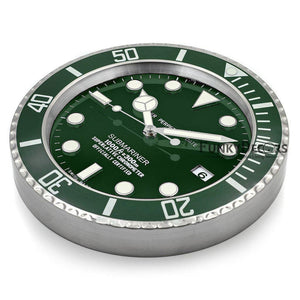 Funkytradition Luxury Green Submariner Stainless Steel Wall Clock For Royal Home And Bungalows Watch