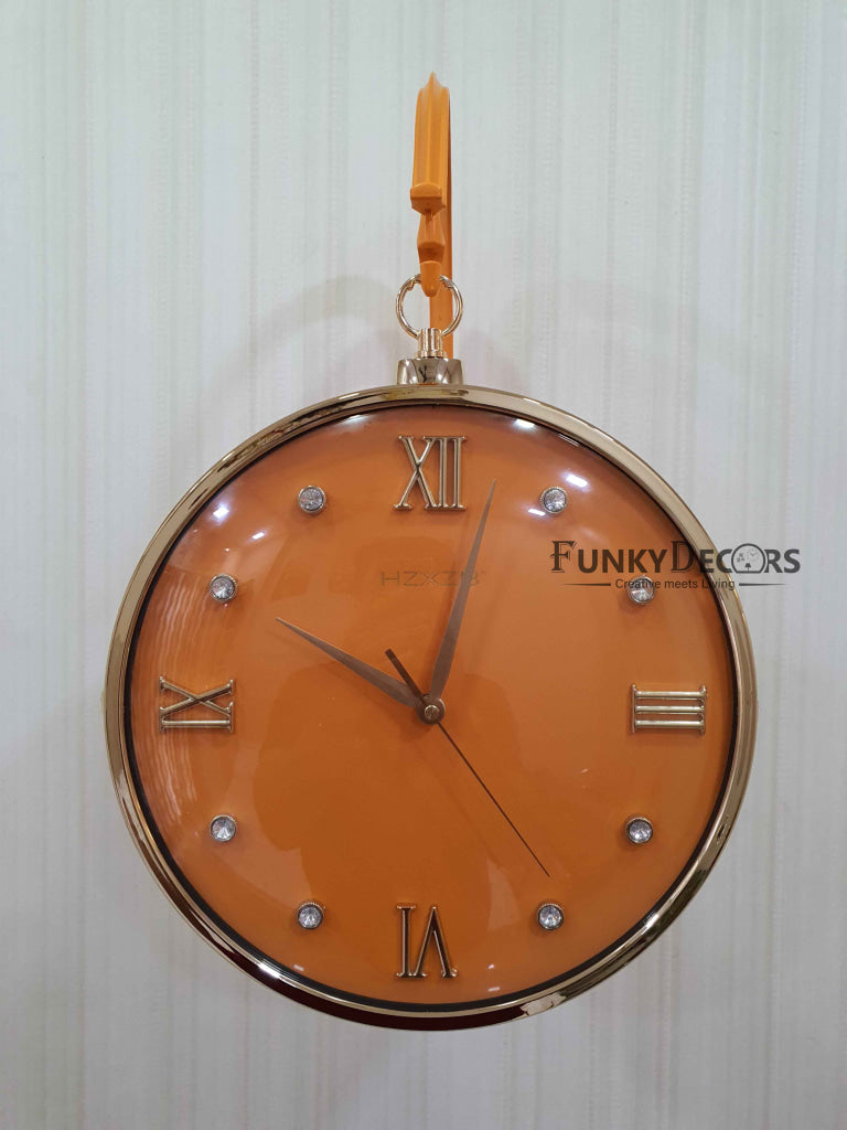 Funkytradition Luxury Look Deer Golden Multicolor Round Wall Hanging Double Sided 2 Faces Retro