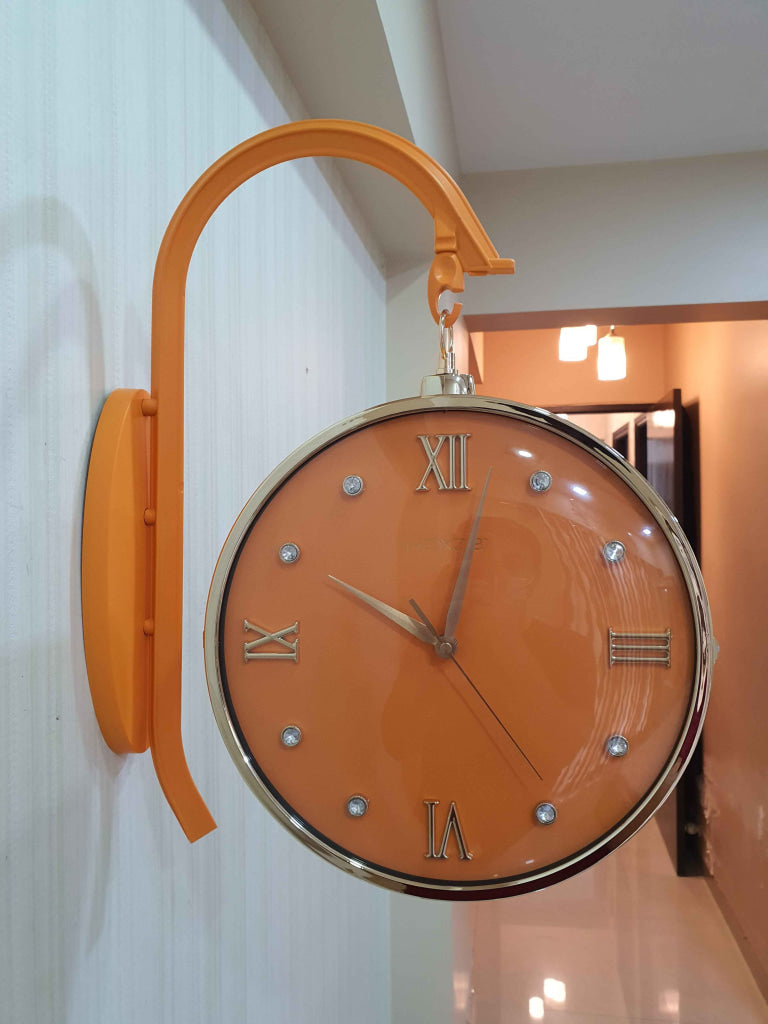 Funkytradition Luxury Look Deer Golden Multicolor Round Wall Hanging Double Sided 2 Faces Retro