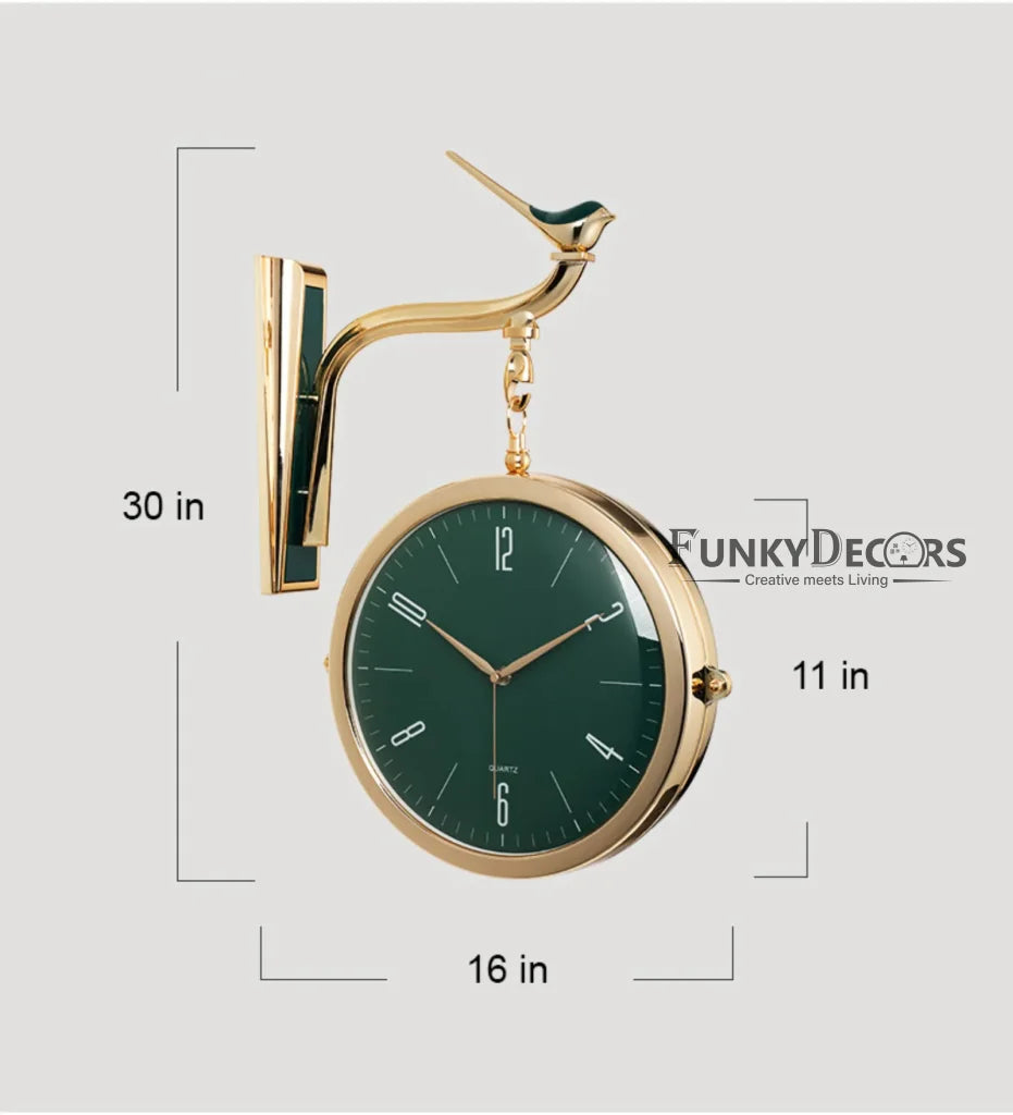 FunkyDecors Luxury Look Sparrow Golden Green And Black Round Wall Hanging Double Sided 2 Faces