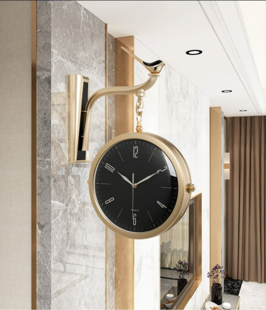 FunkyDecors Luxury Look Sparrow Golden Green And Black Round Wall Hanging Double Sided 2 Faces