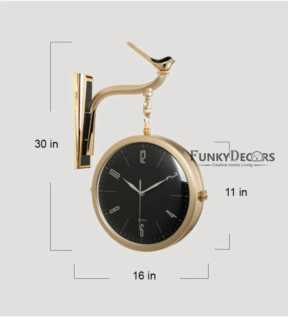 FunkyDecors Luxury Look Sparrow Golden Green And Black Round Wall Hanging Double Sided 2 Faces