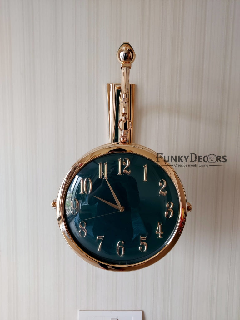 FunkyDecors Luxury Look Sparrow Golden Green Round Wall Hanging Double Sided 2 Faces Retro