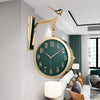 Funkytradition Luxury Look Sparrow Golden Green Round Wall Hanging Double Sided 2 Faces Retro