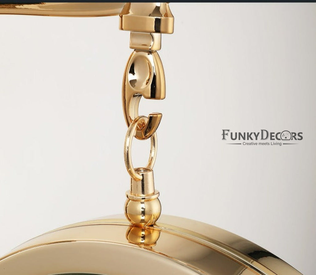 FunkyDecors Luxury Look Sparrow Golden Green Round Wall Hanging Double Sided 2 Faces Retro