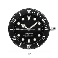 Load image into Gallery viewer, Funkytradition Luxury Matte Black Submariner Stainless Steel Wall Clock For Royal Home And Bungalows
