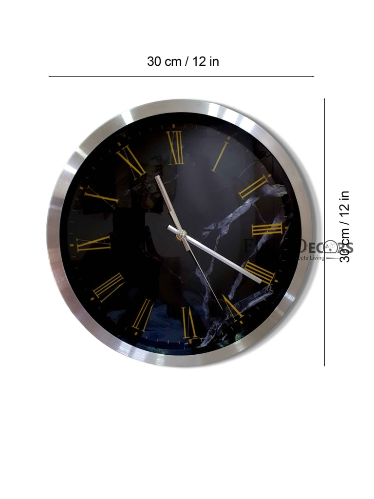 FunkyDecors Marble Design Minimal Wall Clock Watch Decor For Home Office And Gifts 30 Cm Tall