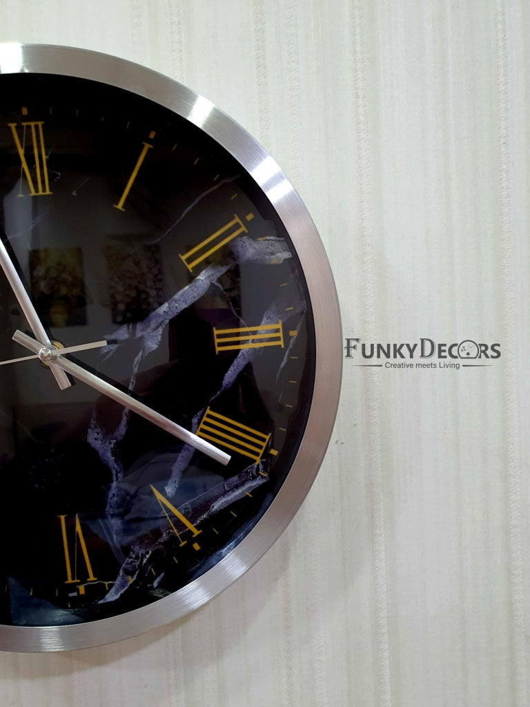 FunkyDecors Marble Design Minimal Wall Clock Watch Decor For Home Office And Gifts 30 Cm Tall