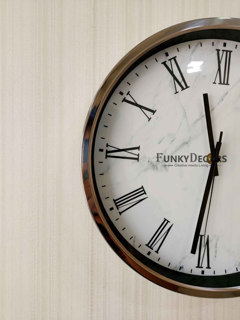 FunkyDecors Marble Design Minimal Wall Clock Watch Decor For Home Office And Gifts 30 Cm Tall