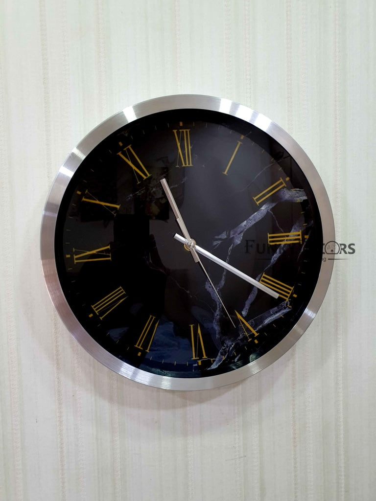 FunkyDecors Marble Design Minimal Wall Clock Watch Decor For Home Office And Gifts 30 Cm Tall