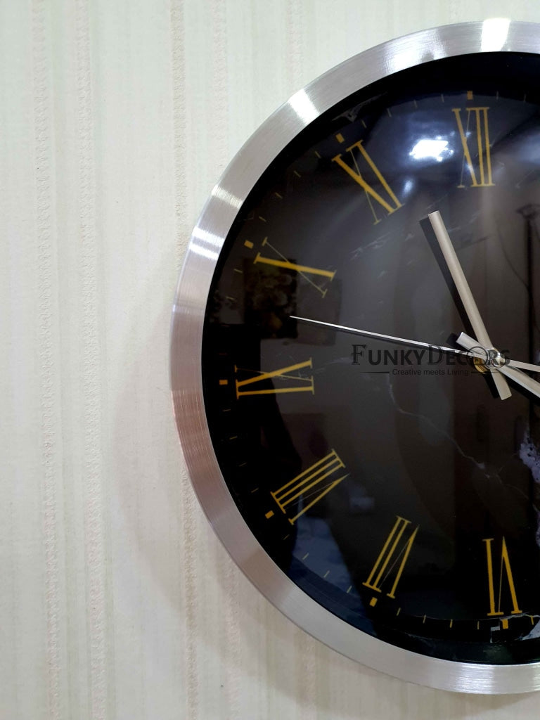 FunkyDecors Marble Design Minimal Wall Clock Watch Decor For Home Office And Gifts 30 Cm Tall