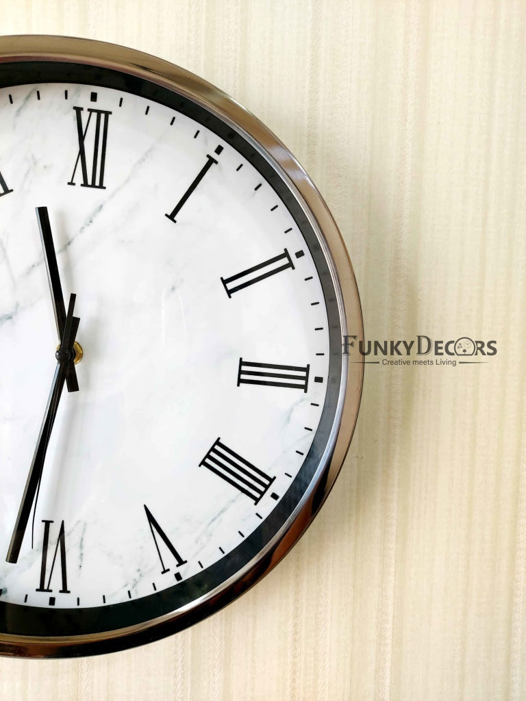 FunkyDecors Marble Design Minimal Wall Clock Watch Decor For Home Office And Gifts 30 Cm Tall