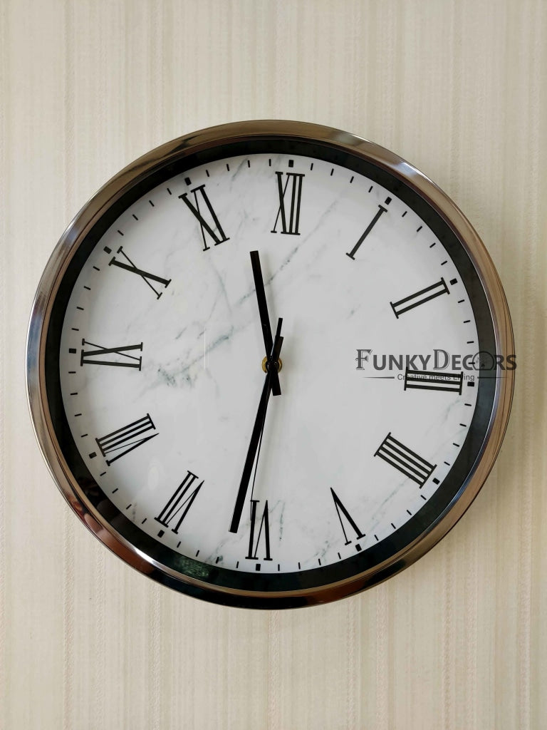Funkytradition Marble Design Minimal Wall Clock Watch Decor For Home Office And Gifts 30 Cm Tall