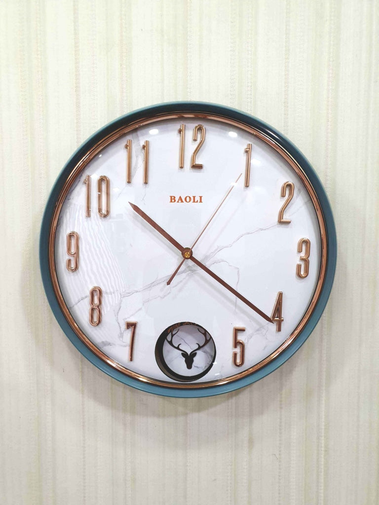 FunkyTradition Marble Design Multicolor Reindeer Pendulum Wall Clock FunkyDecors