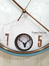 Load image into Gallery viewer, Funkytradition Marble Design Multicolor Reindeer Pendulum Wall Clock Watch Decor For Home Office And
