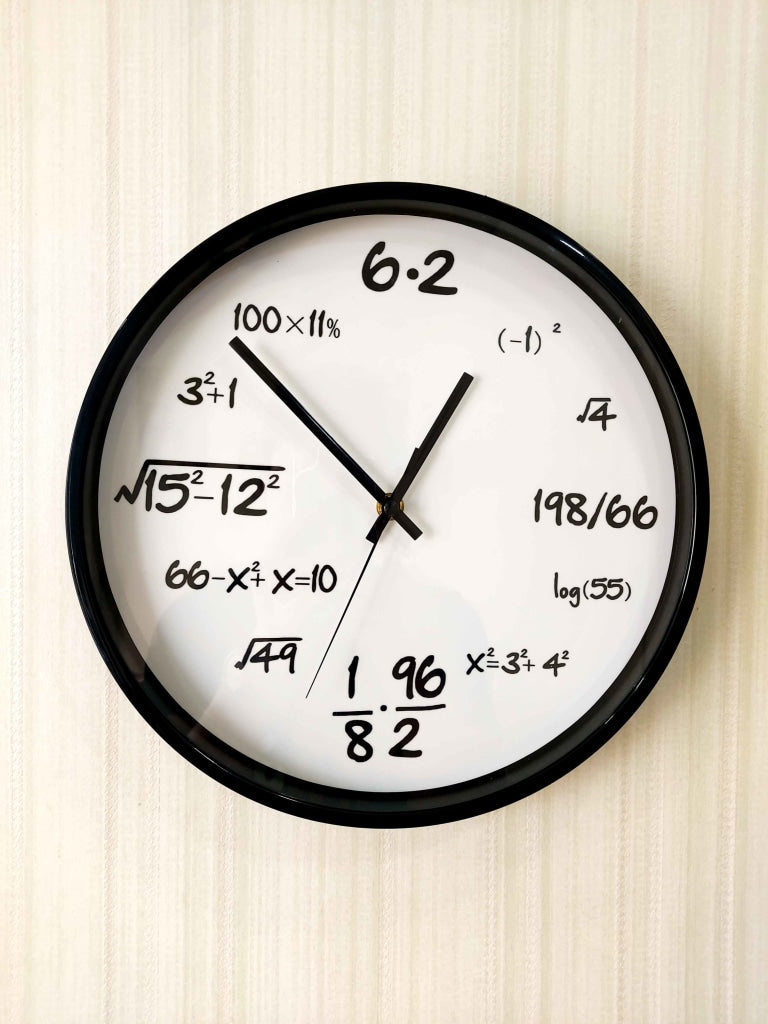 Funkytradition Mathematics Minimal Wall Clock Watch Decor For Home Office And Gifts 30 Cm Tall