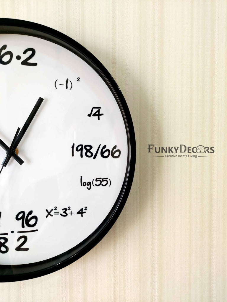 Funkytradition Mathematics Minimal Wall Clock Watch Decor For Home Office And Gifts 30 Cm Tall