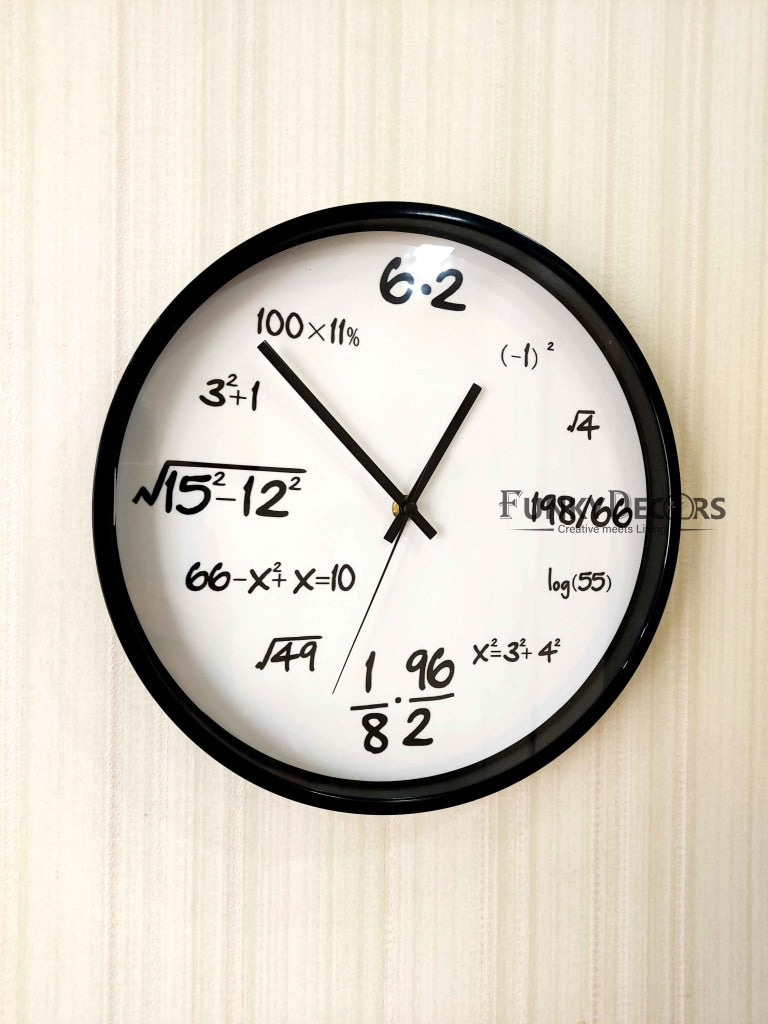 funkytradition mathematics minimal wall clock watch decor for home office and gifts 30 cm tall clocks