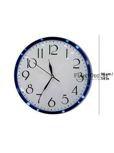 Funkytradition Minimal Blue White Wall Clock Watch Decor For Home Office And Gifts 36 Cm Tall Clocks