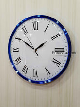 Load image into Gallery viewer, Funkytradition Minimal Blue White Wall Clock Watch Decor For Home Office And Gifts 36 Cm Tall Clocks
