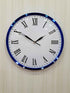 FunkyDecors Minimal Blue White Wall Clock Watch Decor For Home Office And Gifts 36 Cm Tall Roman