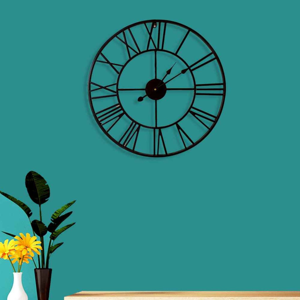 FunkyDecors Minimal Design Metal Wall Clock Watch Décor For Home Office Decor And Gifts 16 Inches