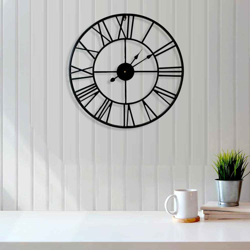 FunkyDecors Minimal Design Metal Wall Clock Watch Décor For Home Office Decor And Gifts 20 Inches