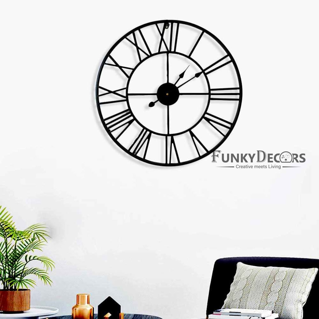 FunkyDecors Minimal Design Metal Wall Clock Watch Décor For Home Office Decor And Gifts 42 Cm