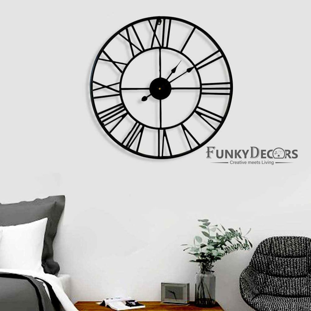 FunkyDecors Minimal Design Metal Wall Clock Watch Décor For Home Office Decor And Gifts 42 Cm