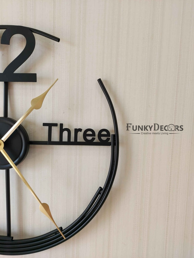FunkyDecors Minimal Design Metal Wall Clock Watch Décor For Home Office Decor And Gifts 50 Cm