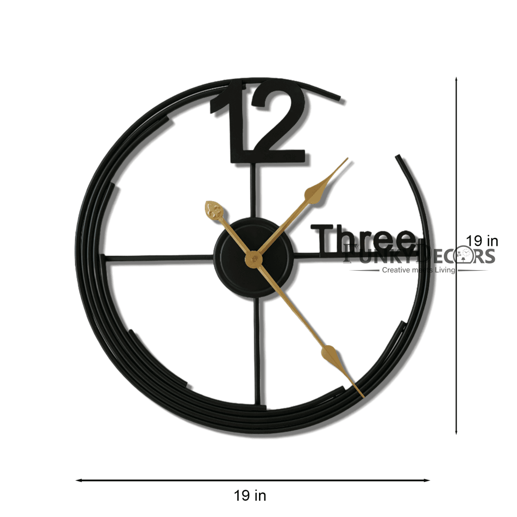 FunkyDecors Minimal Design Metal Wall Clock Watch Décor For Home Office Decor And Gifts 50 Cm