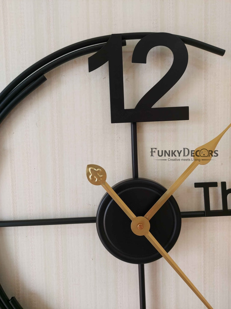 FunkyDecors Minimal Design Metal Wall Clock Watch Décor For Home Office Decor And Gifts 50 Cm