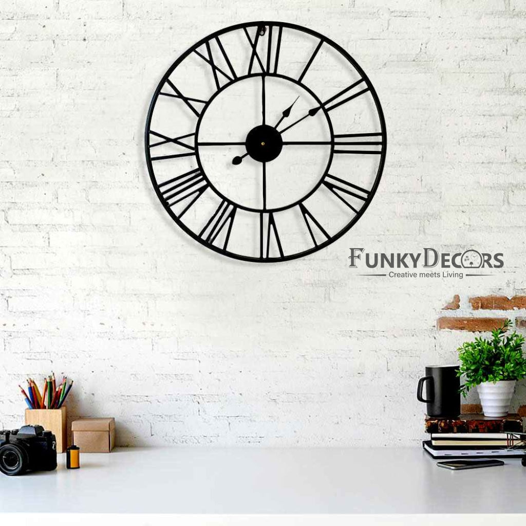 FunkyDecors Minimal Design Metal Wall Clock Watch Décor For Home Office Decor And Gifts 62 Cm