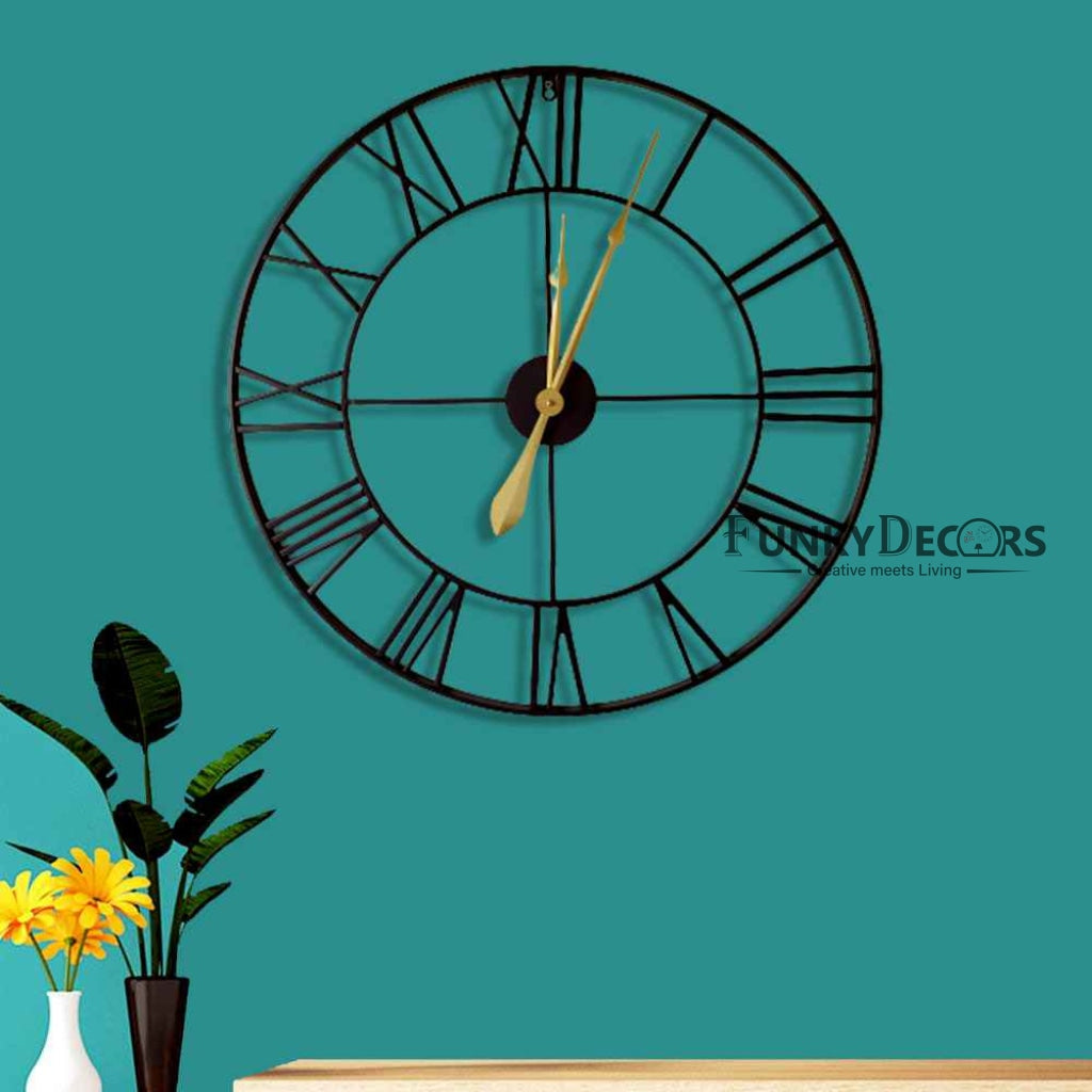 FunkyDecors Minimal Design Metal Wall Clock Watch Décor For Home Office Decor And Gifts 72 Cm