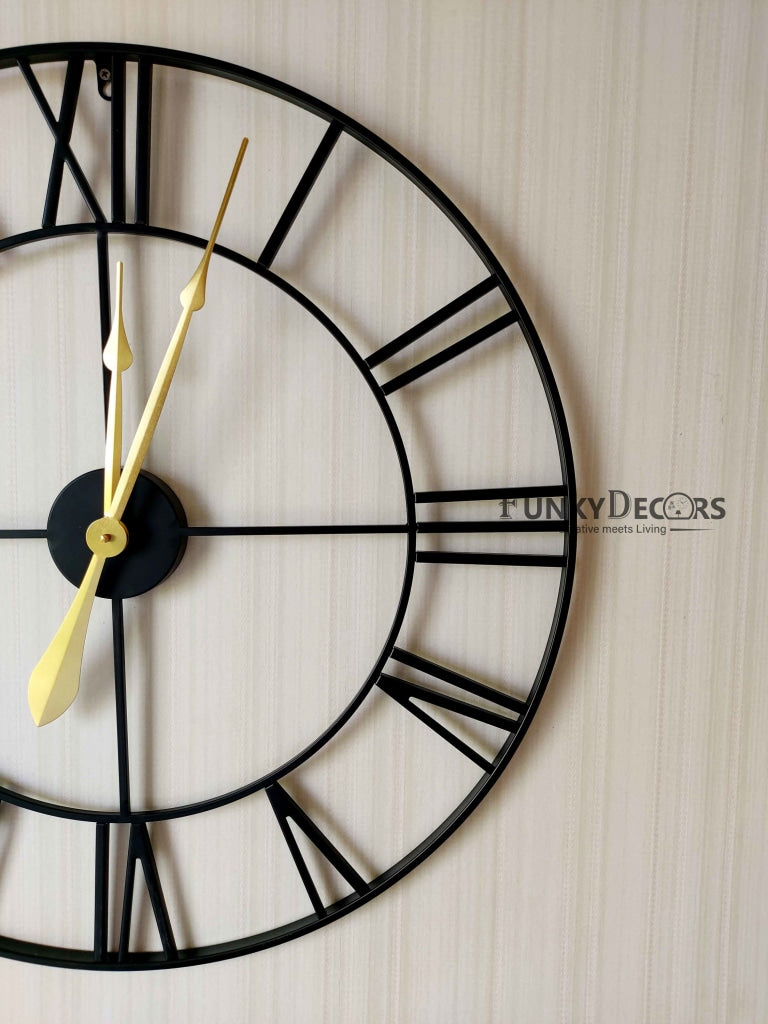 FunkyDecors Minimal Design Metal Wall Clock Watch Décor For Home Office Decor And Gifts 72 Cm