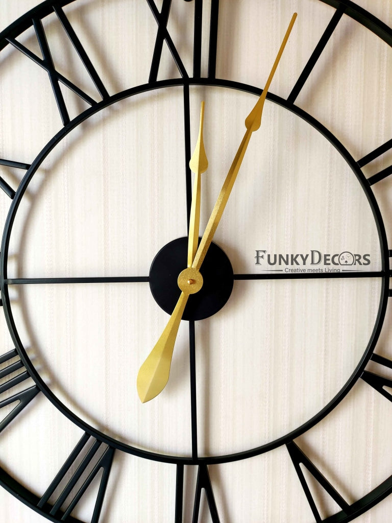 FunkyDecors Minimal Design Metal Wall Clock Watch Décor For Home Office Decor And Gifts 72 Cm