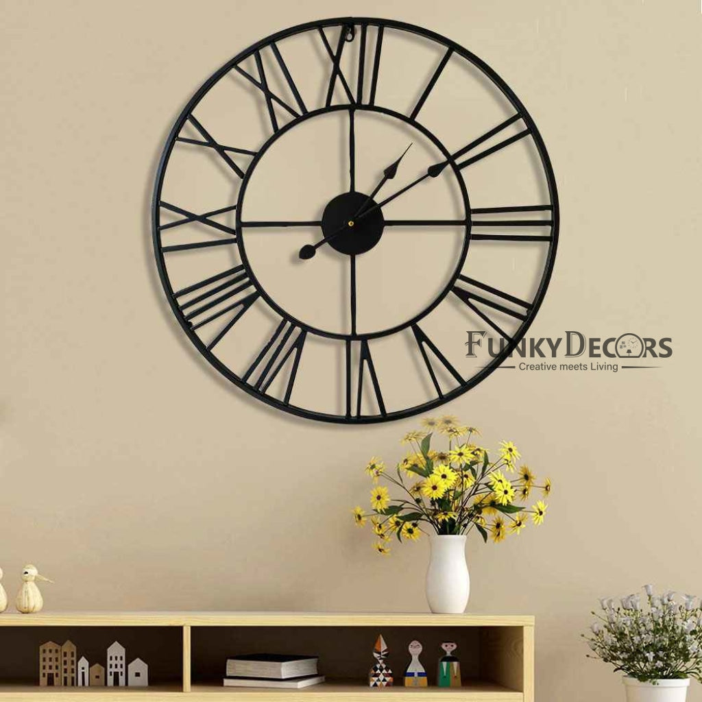 FunkyDecors Minimal Design Metal Wall Clock Watch Décor For Home Office Decor And Gifts Clocks