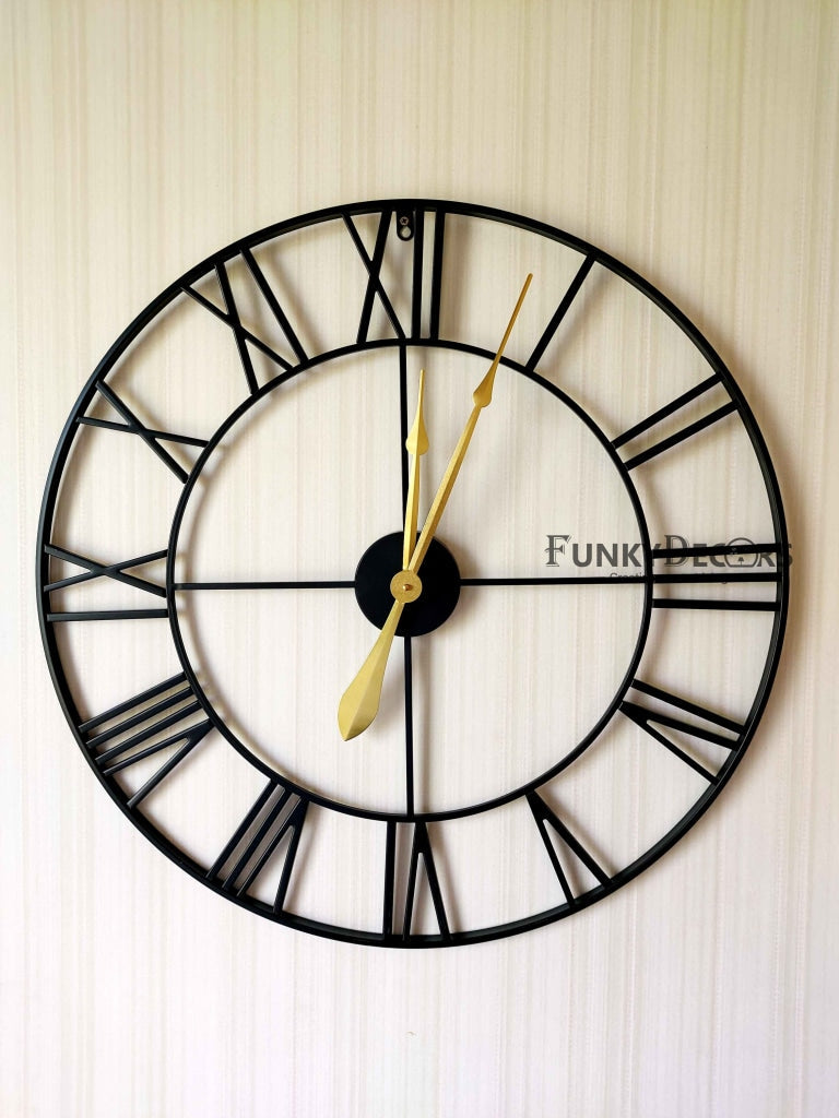 FunkyDecors Minimal Design Metal Wall Clock Watch Décor For Home Office Decor And Gifts Clocks