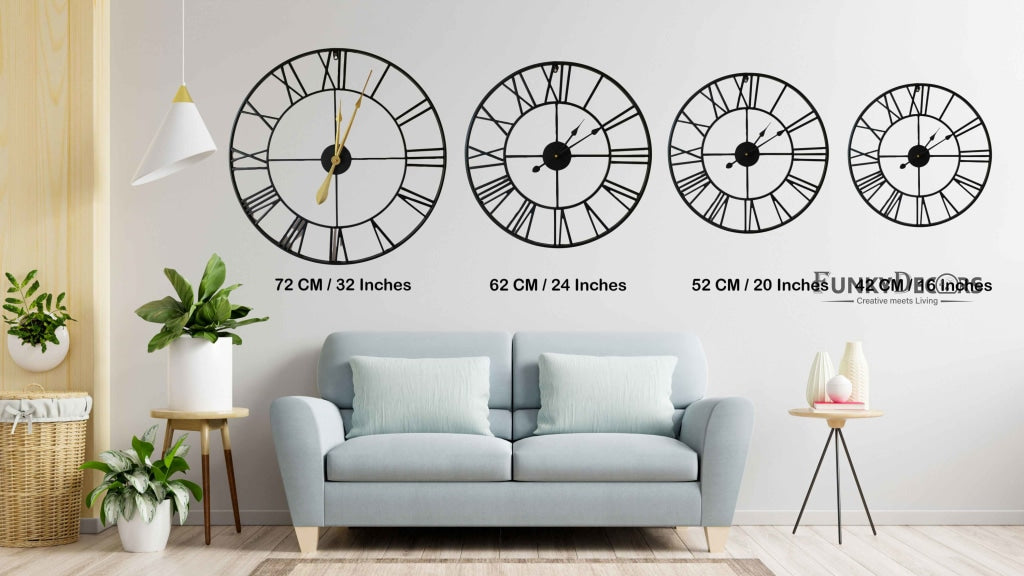 FunkyDecors Minimal Design Metal Wall Clock Watch Décor For Home Office Decor And Gifts Clocks
