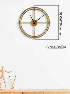Funkytradition Minimal Golden Metal Wall Clock Watch Decor For Home Office And Gifts Clocks
