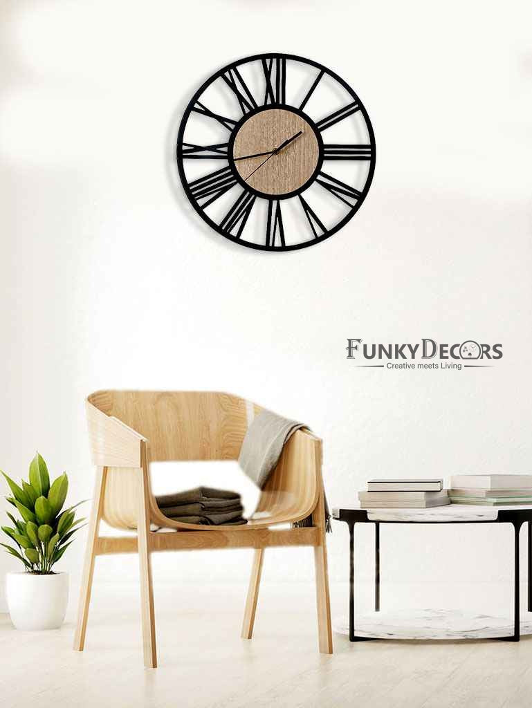 FunkyDecors Minimal Metal Wall Clock Watch Decor For Home Office And Gifts Clocks